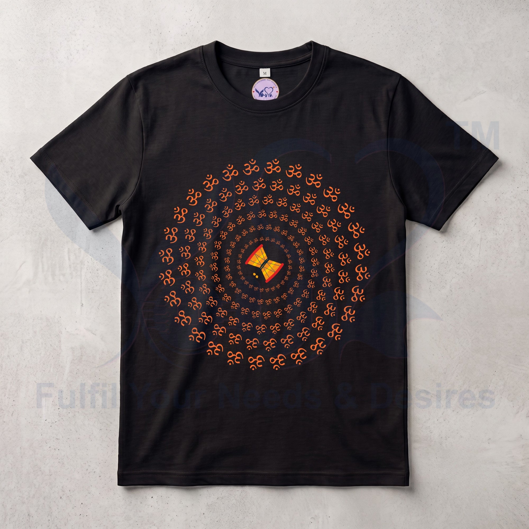 Pure Cotton Bio-wash  T-Shirt_"OM"