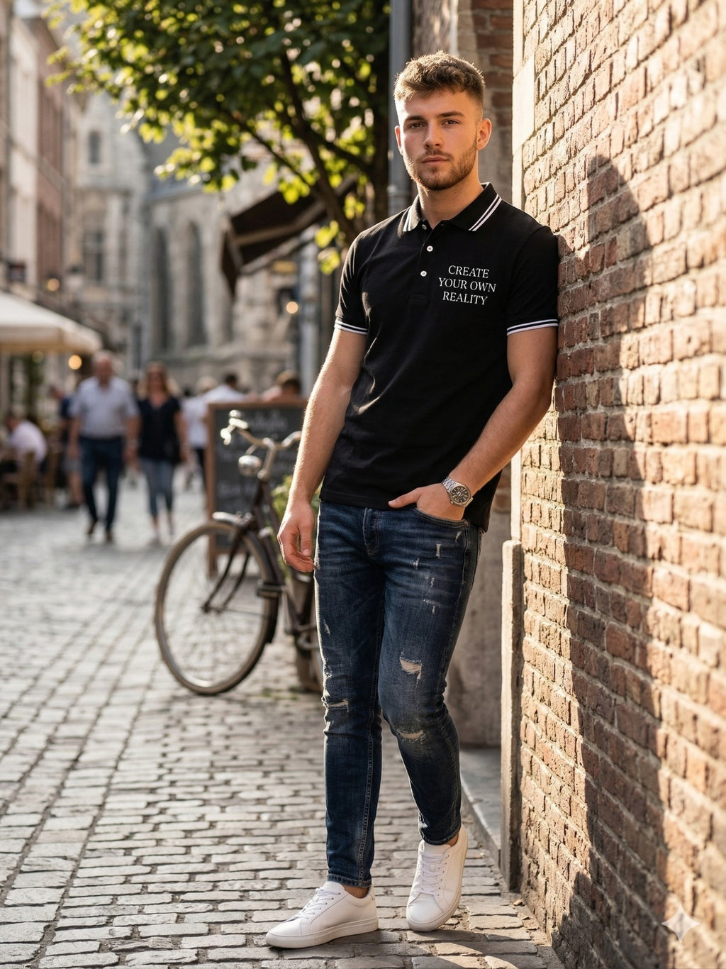 Short Sleeve_Adult T-shirt_Polo_Pure Cotton_Bio Wash
